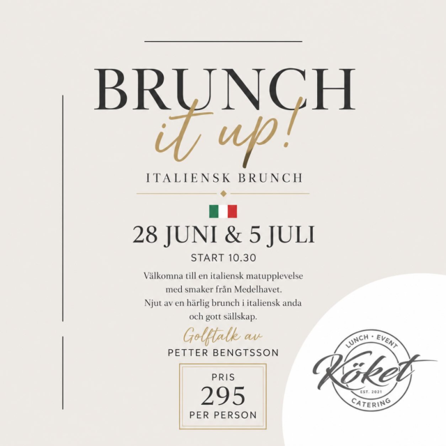 🇮🇹 TÄVLING 🇮🇹

Köket bjuder in till italiensk brunch – och vår italienska kock Wagdi är hjärtat bakom upplevelsen.

Nu har du chansen att vinna brunch för två personer!

För att tävla:
- Tagga en vän som älskar Italien 🇮🇹
- Dela detta inlägg

Njut av italienska smaker, härlig stämning och en brunch inspirerad av Medelhavet.

Vinnaren dras den 25 juni, kl14.00

Buona fortuna! 🇮🇹🍋

Det går självklart bra att boka på brunchen redan nu: 

koket@koketkrog.se